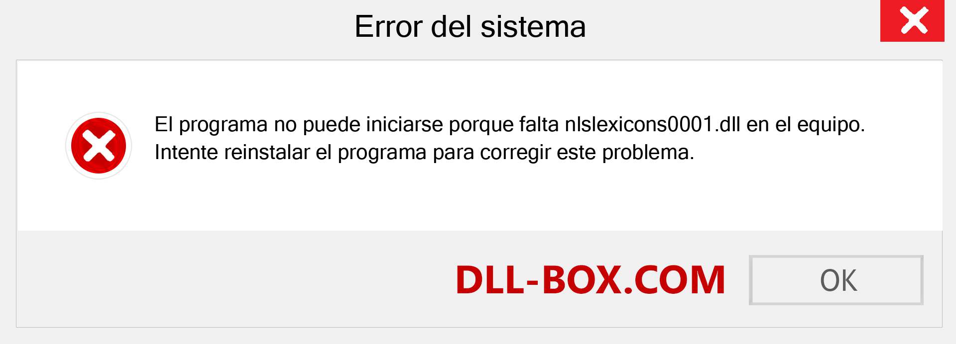 ¿Falta el archivo nlslexicons0001.dll ?. Descargar para Windows 7, 8, 10 - Corregir nlslexicons0001 dll Missing Error en Windows, fotos, imágenes