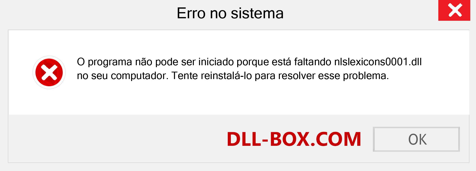 Arquivo nlslexicons0001.dll ausente ?. Download para Windows 7, 8, 10 - Correção de erro ausente nlslexicons0001 dll no Windows, fotos, imagens